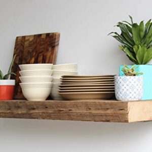 Urban Legacy Reclaimed Barn Wood Shelves | Amish Handcrafted in Lancaster, PA Rustic, Floating, Industrial, Brackets [ High Weight Capacity Set of 2 (Natural Low Profile Bracket, 36" x 11.5" x 3")