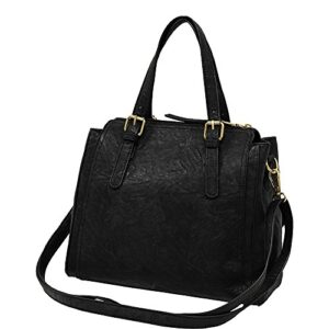 Bueno of California womens Veg Tan satchel style handbags, Dark Taupe, One Size US