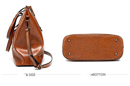 Ecokaki Women’s Vintage Large PU Leather Travel Handbag Hobo Bag Shoulder Bag Sling Bag Cross Body Bag Wine