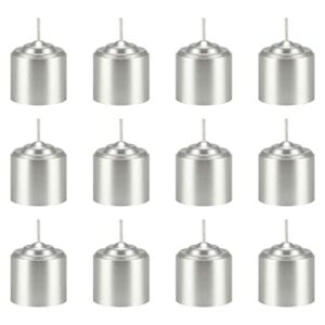 mega candles 12 pcs unscented silver votive candle, hand poured wax candles 10 hours 1.38 inch x 1.5 inch, home décor, wedding receptions, baby showers, birthdays, celebrations, party favors & more