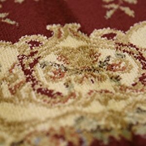 Unique Loom Versailles Collection Traditional Classic Medallion Motif Area Rug (3' 3 x 5' 3 Rectangular, Burgundy/ Ivory)