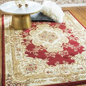 Unique Loom Versailles Collection Traditional Classic Medallion Motif Area Rug (3' 3 x 5' 3 Rectangular, Burgundy/ Ivory)