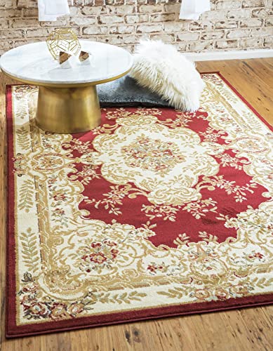 Unique Loom Versailles Collection Traditional Classic Medallion Motif Area Rug (3' 3 x 5' 3 Rectangular, Burgundy/ Ivory)