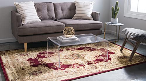 Unique Loom Versailles Collection Traditional Classic Medallion Motif Area Rug (3' 3 x 5' 3 Rectangular, Burgundy/ Ivory)