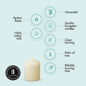 BOLSIUS Set of 12 Ivory Pillar Candles - 2.25-x3-inch Unscented Candle Set - Dripless Clean Burning Smokeless Dinner Candle - Perfect for Wedding Candles, Parties and Special Occasions