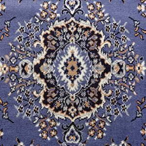 Home Dynamix Premium Sakarya Traditional Medallion Border Area Rug, Country Blue, 5'2"x7'4" Rectangle