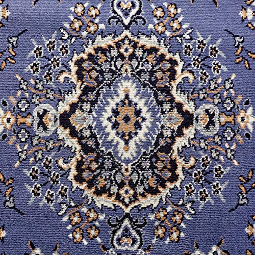 Home Dynamix Premium Sakarya Traditional Medallion Border Area Rug, Country Blue, 5'2"x7'4" Rectangle