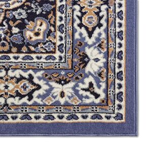 Home Dynamix Premium Sakarya Traditional Medallion Border Area Rug, Country Blue, 5'2"x7'4" Rectangle