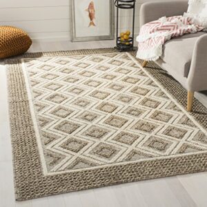 safavieh vermont collection 4′ x 6′ beige/ivory vrm212b handmade premium wool & cotton area rug