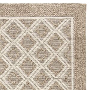 SAFAVIEH Vermont Collection 4' x 6' Beige/Ivory VRM212B Handmade Premium Wool & Cotton Area Rug