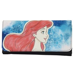 loungefly disney ariel printed faux leather wallet, multi, one size