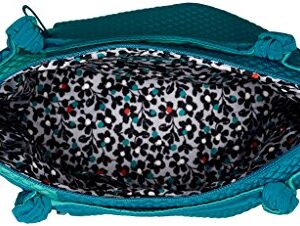 Vera Bradley Women's Microfiber Hadley on the Go Satchel Purse, Bahama Bay and Turquoise Sea, One Size