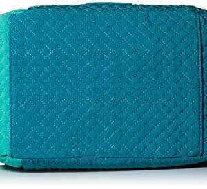 Vera Bradley Women's Microfiber Hadley on the Go Satchel Purse, Bahama Bay and Turquoise Sea, One Size