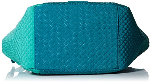 Vera Bradley Women's Microfiber Hadley on the Go Satchel Purse, Bahama Bay and Turquoise Sea, One Size