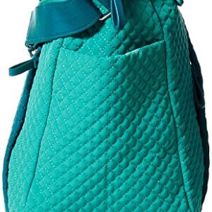 Vera Bradley Women's Microfiber Hadley on the Go Satchel Purse, Bahama Bay and Turquoise Sea, One Size