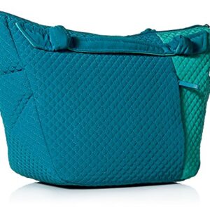 Vera Bradley Women's Microfiber Hadley on the Go Satchel Purse, Bahama Bay and Turquoise Sea, One Size