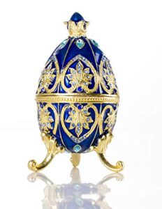 sevenbees hand painted faberge egg box hinged jewelry trinket boxes for home decor