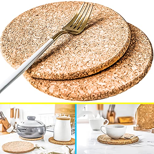 MotBach 20 Pack Extra Thick Natural Cork Drink Coasters,1/4" Thick Reusable Cork Coaster,All Drinks for Family,Office, Bar,Simple Shape, Versatile,Used for DIY