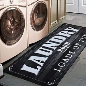 black laundry room runner rug 20×59 load of fun rug floor mat for washroom mudroom rubber runner farmhouse large laundry rug mat washer and dryer carpet black laundry room decor and accessories