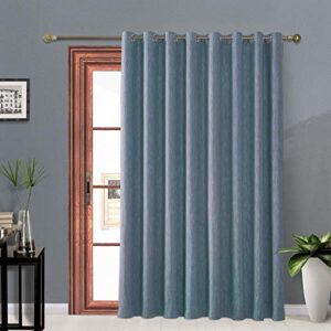 melodieux elegant cotton blackout thermal insulated grommet top curtains/drapes for bedroom, 100 by 84 inch, navy