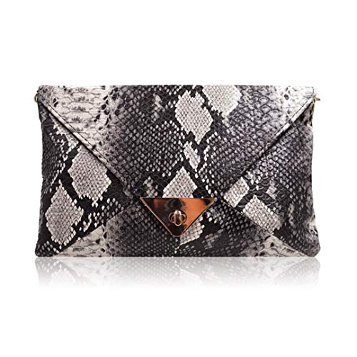 HYLong Women's Fashion Retro Snake Skin Envelope Bag Clutch Purse Evening Bag