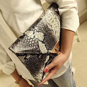 HYLong Women's Fashion Retro Snake Skin Envelope Bag Clutch Purse Evening Bag