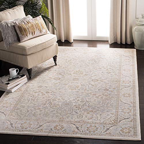 SAFAVIEH Isabella Collection 5'3" x 7'6" Cream/Beige ISA912A Oriental Non-Shedding Living Room Bedroom Dining Home Office Area Rug