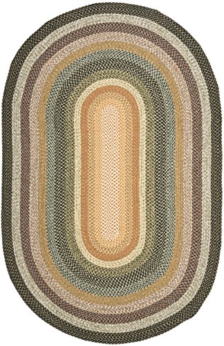 SAFAVIEH Braided Collection 5' x 8' Oval Multi BRD308A Handmade Country Cottage Reversible Area Rug