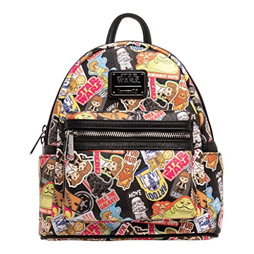 Loungefly Star Wars Character Cartoon Patch Mini Backpack