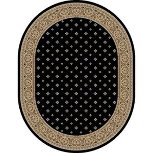 well woven barclay hudson terrace black traditional area rug 5’3″ x 6’10” oval
