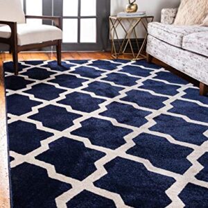 Unique Loom Trellis Collection Modern Morroccan Inspired with Lattice Design Area Rug, 5 x 8 ft, Navy Blue/Beige