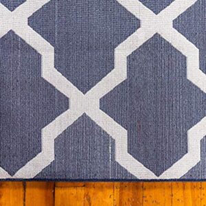 Unique Loom Trellis Collection Modern Morroccan Inspired with Lattice Design Area Rug, 5 x 8 ft, Navy Blue/Beige