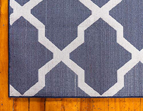 Unique Loom Trellis Collection Modern Morroccan Inspired with Lattice Design Area Rug, 5 x 8 ft, Navy Blue/Beige