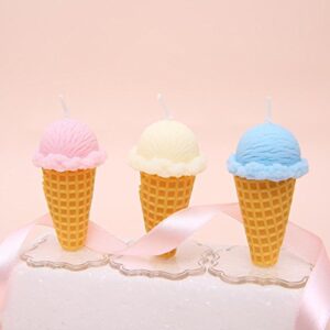 Birthday Candles Lollipops Smokeless Cake Topper Candle for Party Supplies and Wedding Favor (Ice Cream)