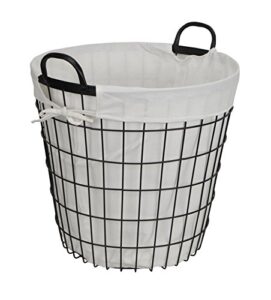 cheung’s 16s004 lined metal wire basket with handles, black