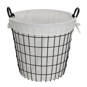 Cheung's 16S004 Lined Metal Wire Basket with Handles, Black