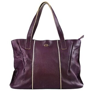 cherry chick women’s genuine cow skin tote bag large capacity soft handbag stylish casual shoulder bag christmas gift for mom (deep plum-9316)