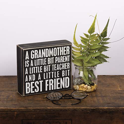 Primitives by Kathy Grandmother Best Friend Box Sign 6" x 5.50"