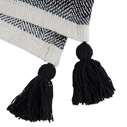 DII New Traditional, 2-Tone Chevron Stripe Throw, 50x60, Black