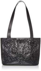 mauzari women’s small leather shoulder bag (obsidian)