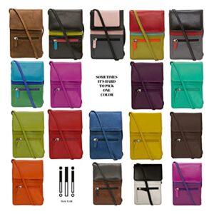 ili New York 6827 Genuine Leather Crossbody Organizer with RFID Blocking Lining