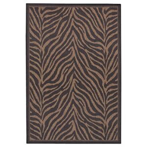 couristan 1514/0121 recife zebra black/cocoa rug, 5-feet 3-inch by 7-feet 6-inch