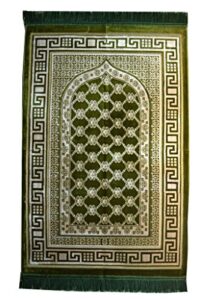 interway trading prayer rug mat carpet permadani permaidani ramadan eid turkish seccade muslim sajadah namaz janamaz velvet large size (green)