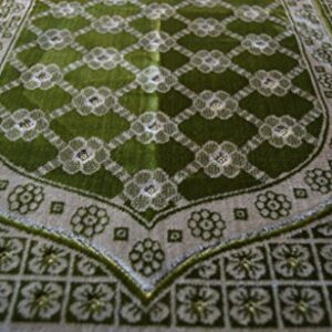 Interway Trading Prayer Rug Mat Carpet Permadani Permaidani Ramadan Eid Turkish Seccade Muslim Sajadah Namaz Janamaz Velvet Large Size (Green)