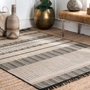 nuloom morgan modern moroccan indoor/outdoor area rug, 7′ 10″ x 10′ 10″, grey