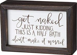 primitives by kathy inset tile home décor sign, 6″ x 4″, get naked