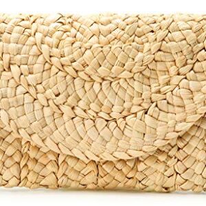 Obosoyo Women's Straw Clutch bags Handbag Straw Purse Envelope Bag Wallet Summer Beach Bag Woven Bag Purse Wallet