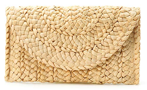 Obosoyo Women's Straw Clutch bags Handbag Straw Purse Envelope Bag Wallet Summer Beach Bag Woven Bag Purse Wallet