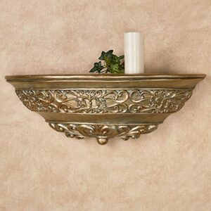 touch of class laryssa wall shelf champagne gold – painted by hand – traditional style decor for bedroom, living room, bathroom, entryway, hallway, kitchen