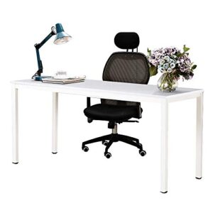 need white computer desk, 63 inches home office desk, large writing desk, long workstation office desk